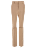 Beige Polyester Dress Pants