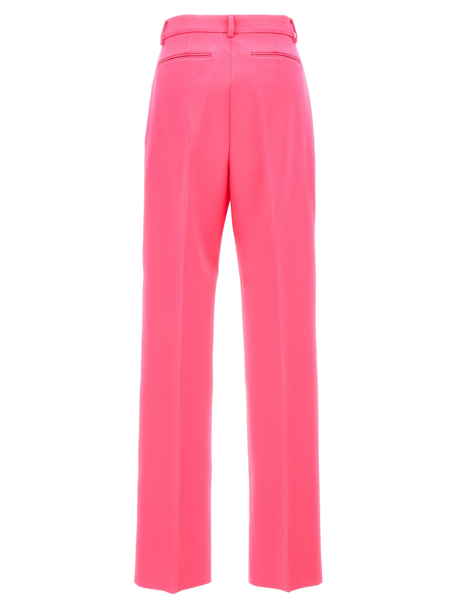 Fuchsia Virgin Wool Casual Pants