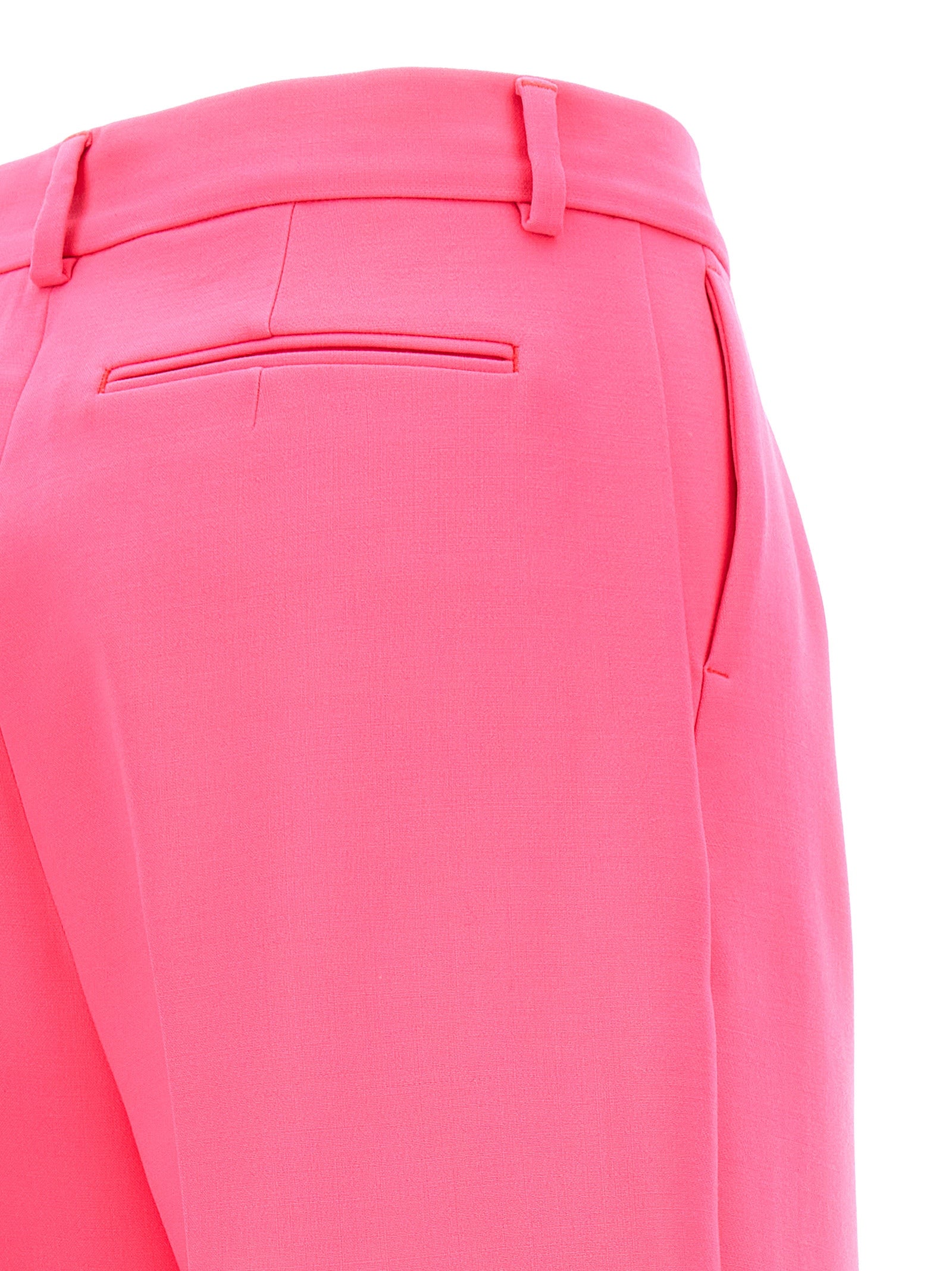 Fuchsia Virgin Wool Casual Pants