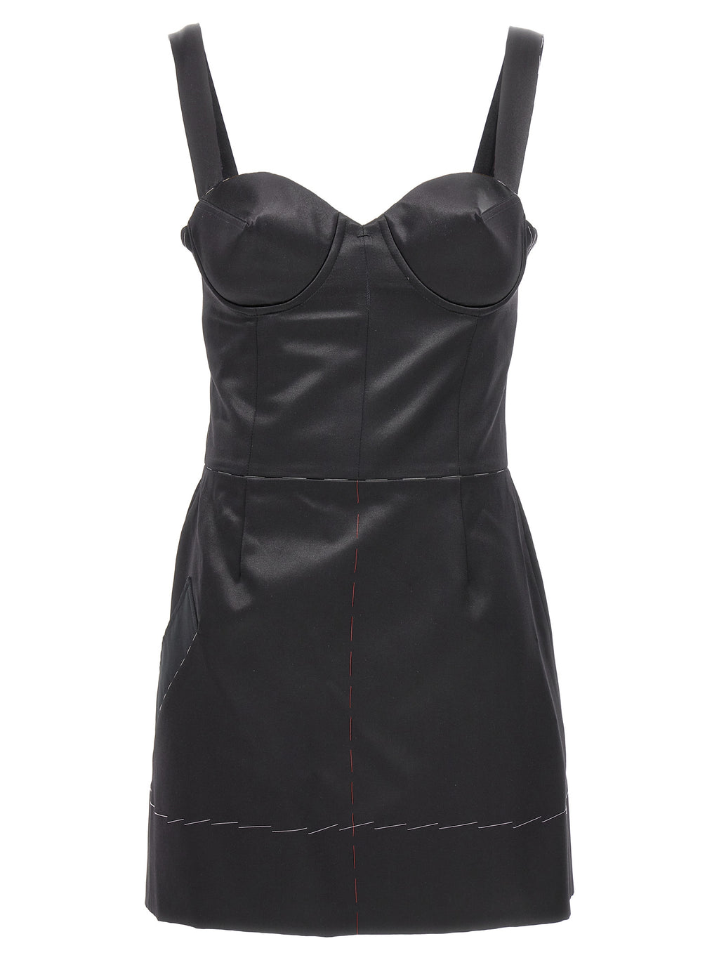 Black Acetate Short Dress