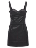 Black Acetate Short Dress