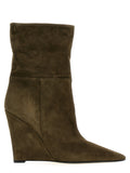 Bicolor Suede Leather Ankle Boots