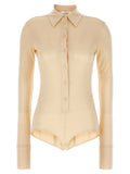 Beige Viscose Bodysuit