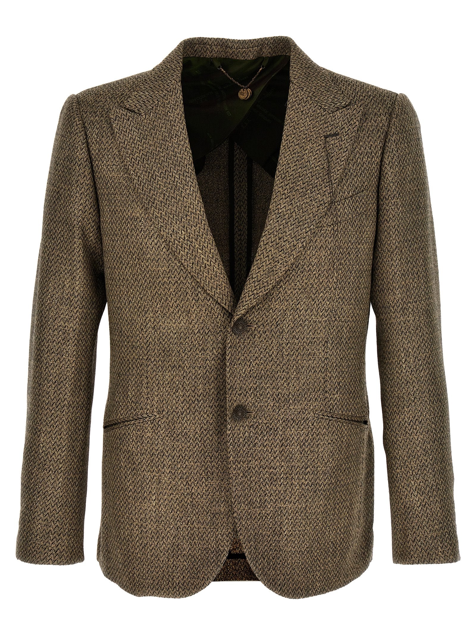 Beige Alpaca Leather Blazer