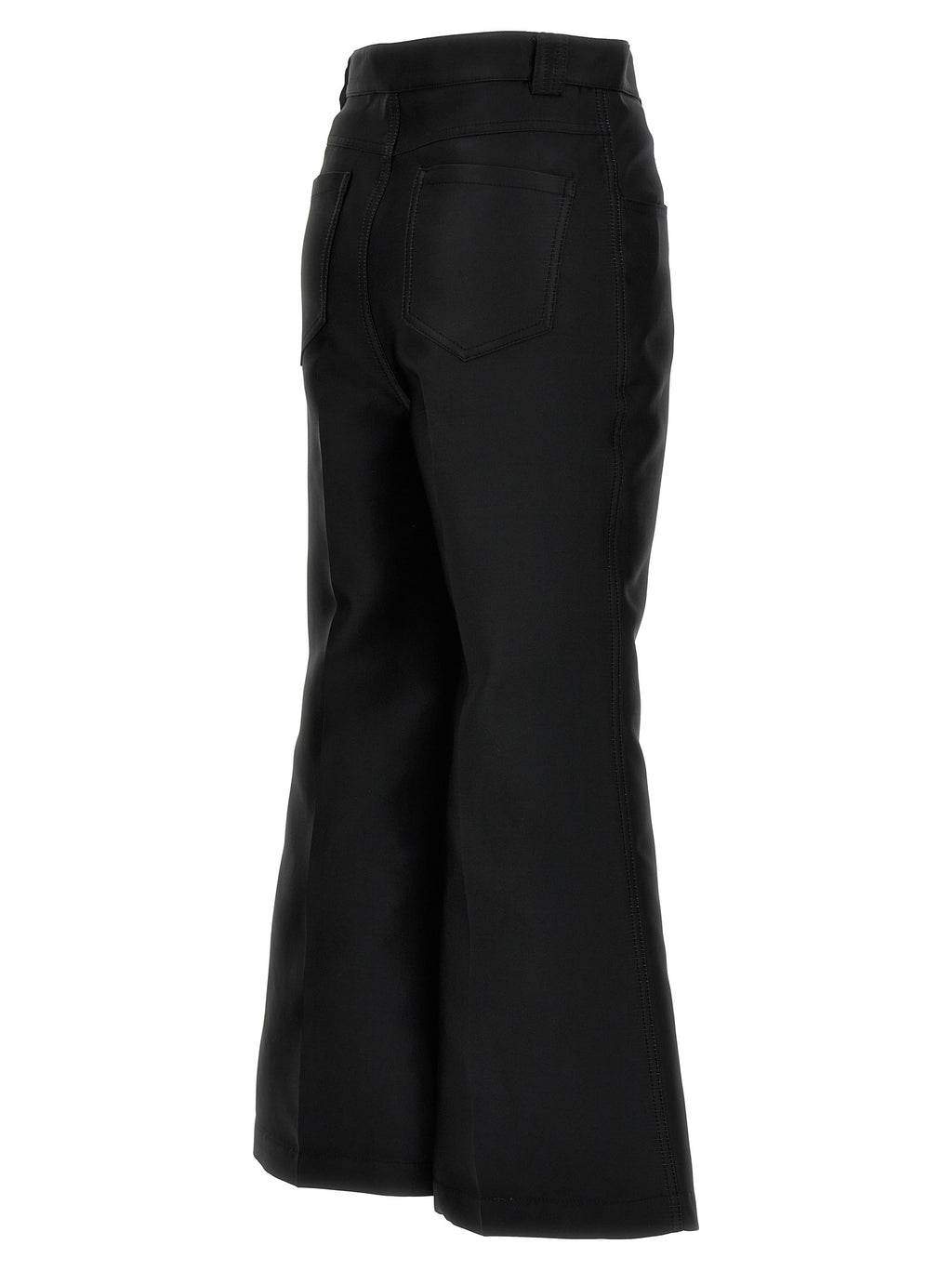 Black Polyester Flared Pants
