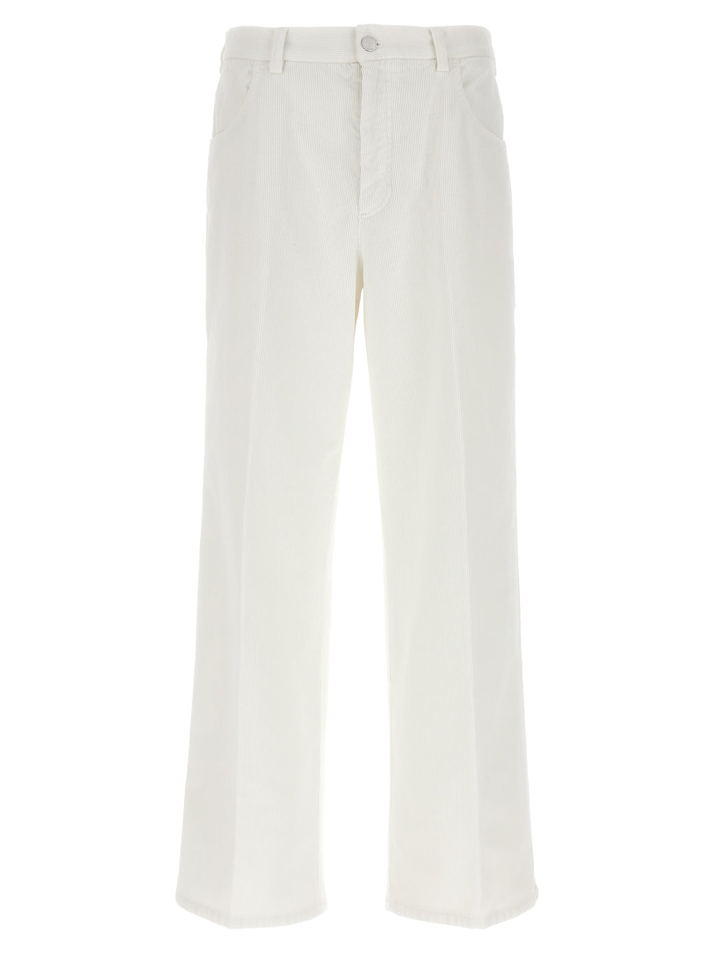 White Cotton Casual Pants