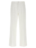White Cotton Casual Pants