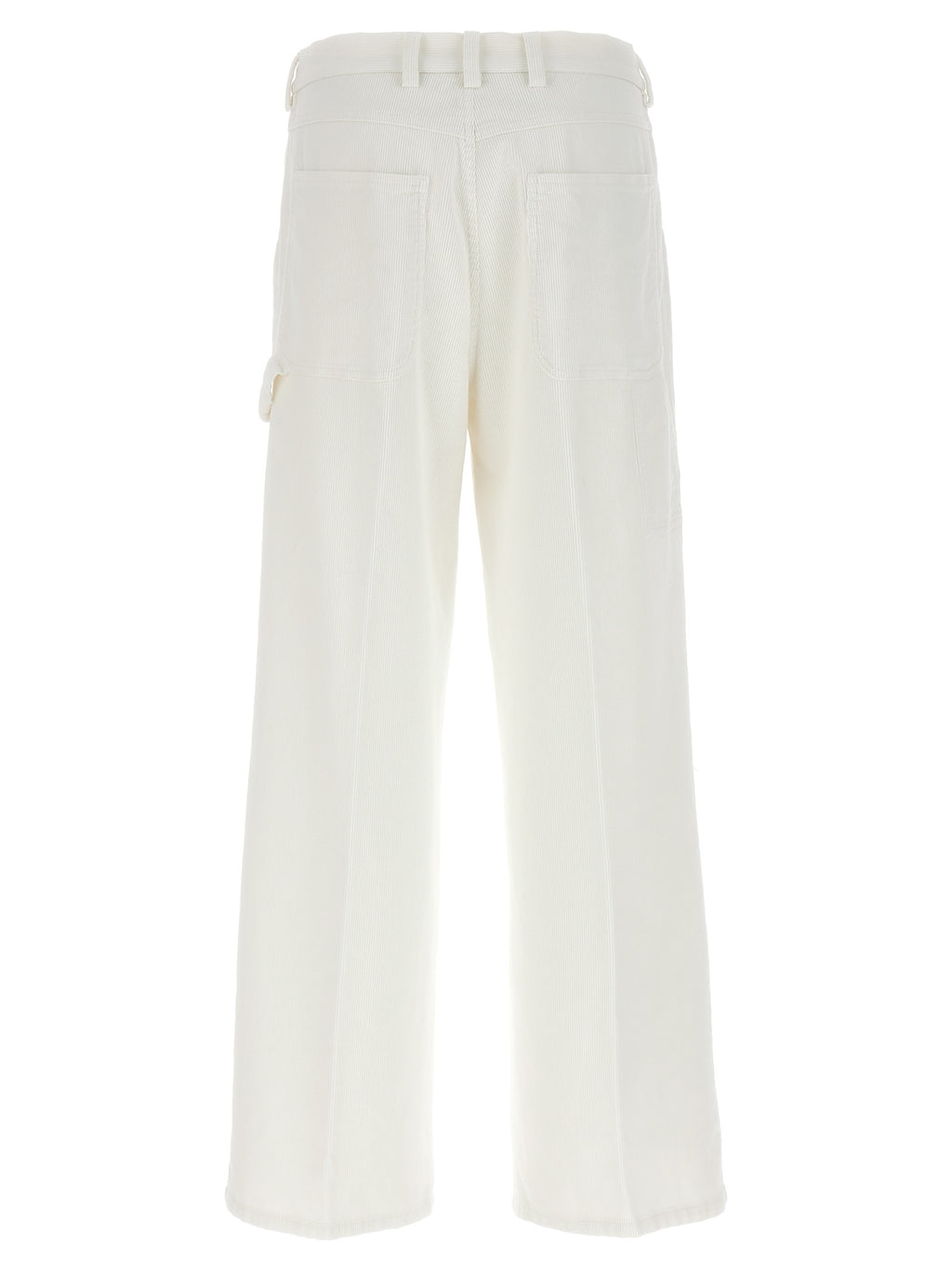 White Cotton Casual Pants