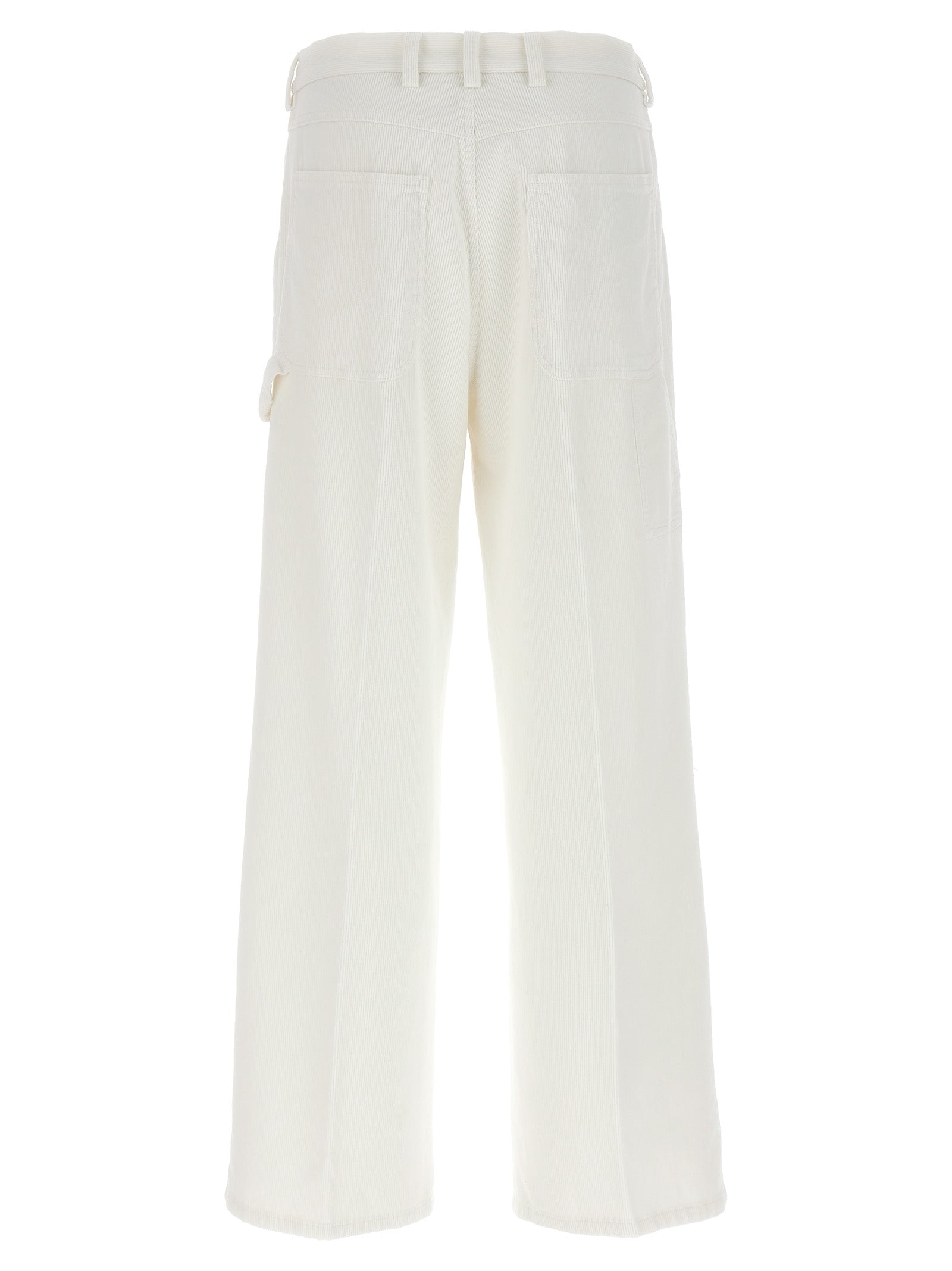 White Cotton Casual Pants