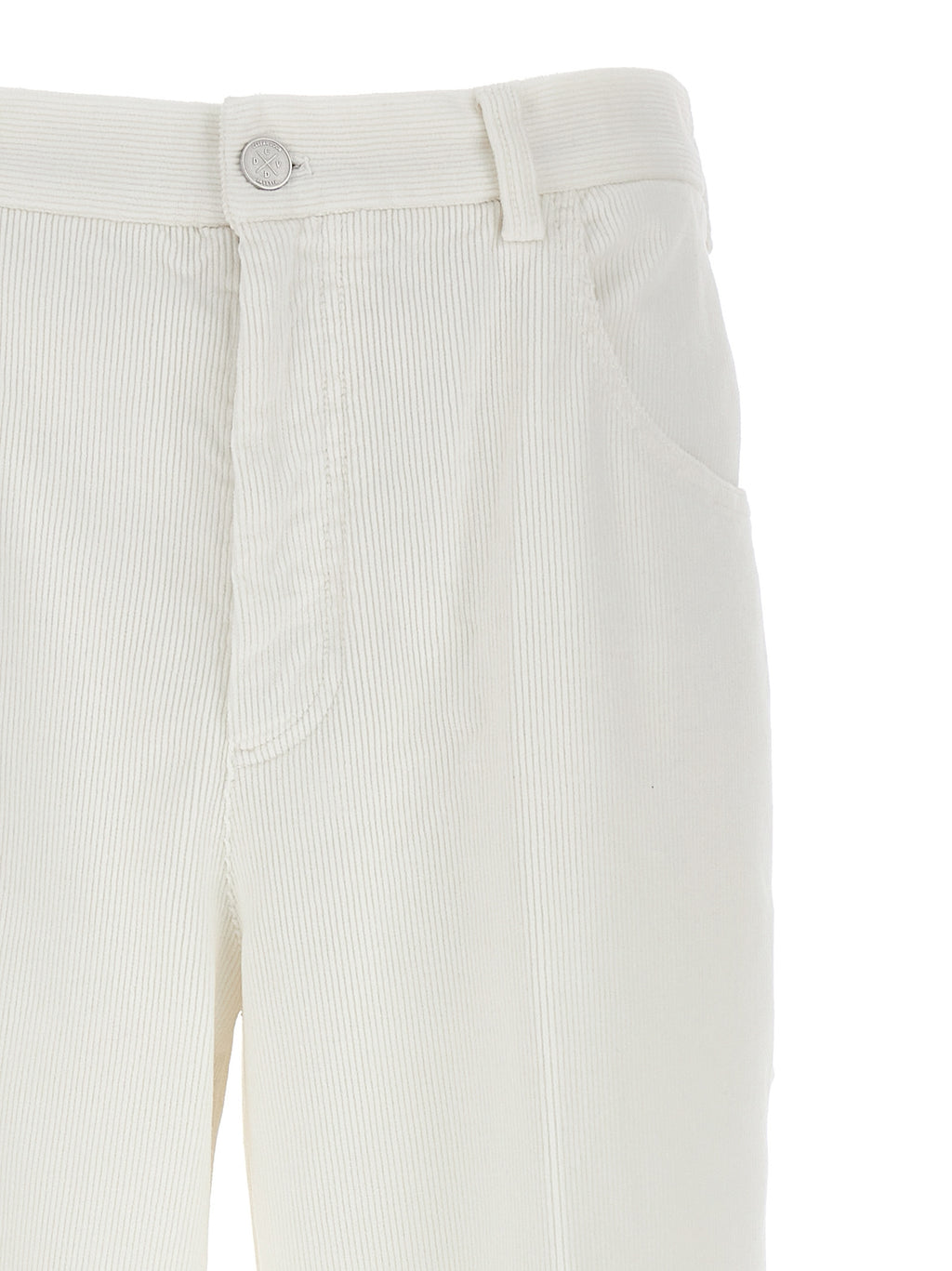White Cotton Casual Pants