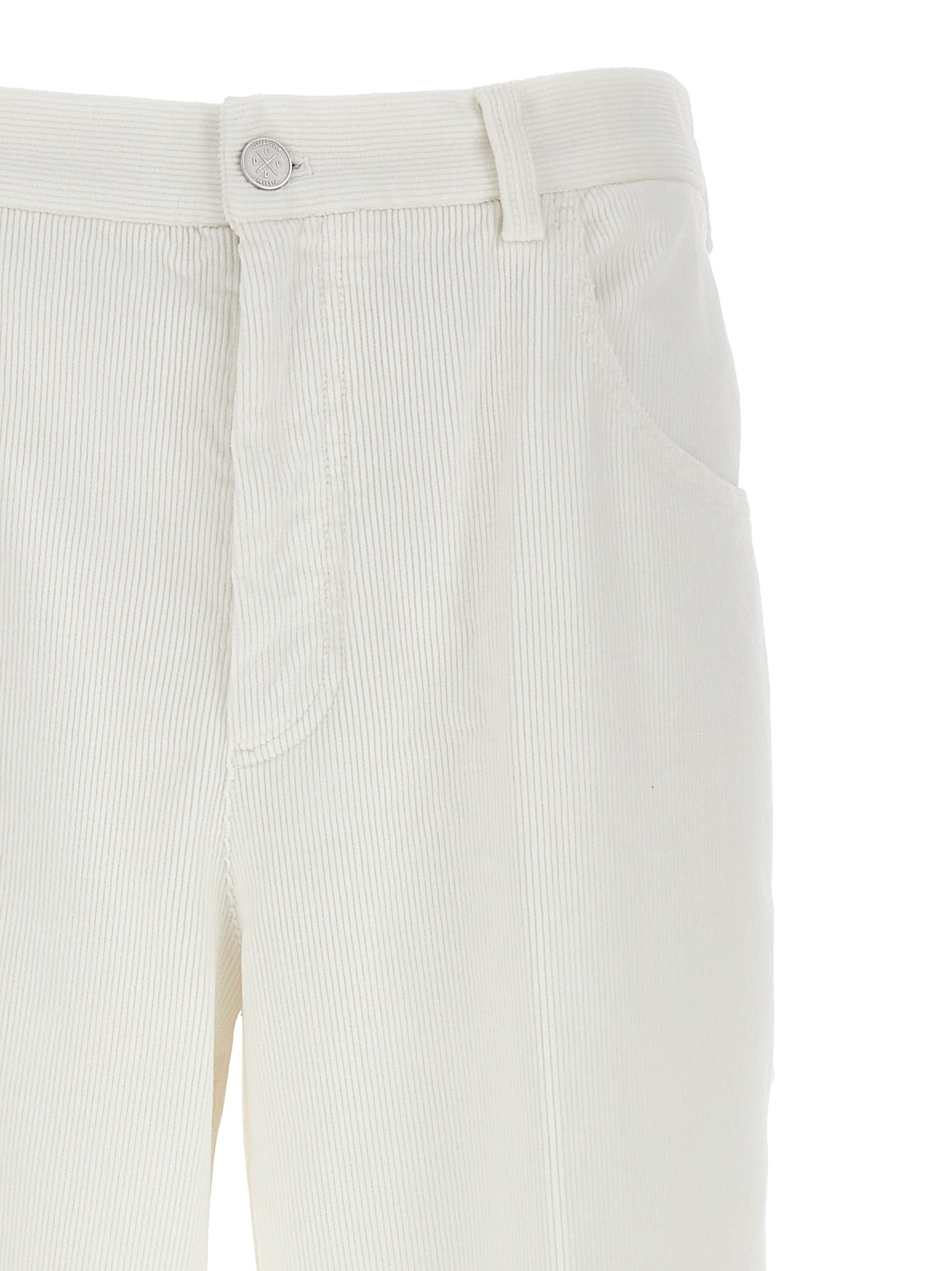 White Cotton Casual Pants