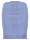 Blue Viscose Long Skirt