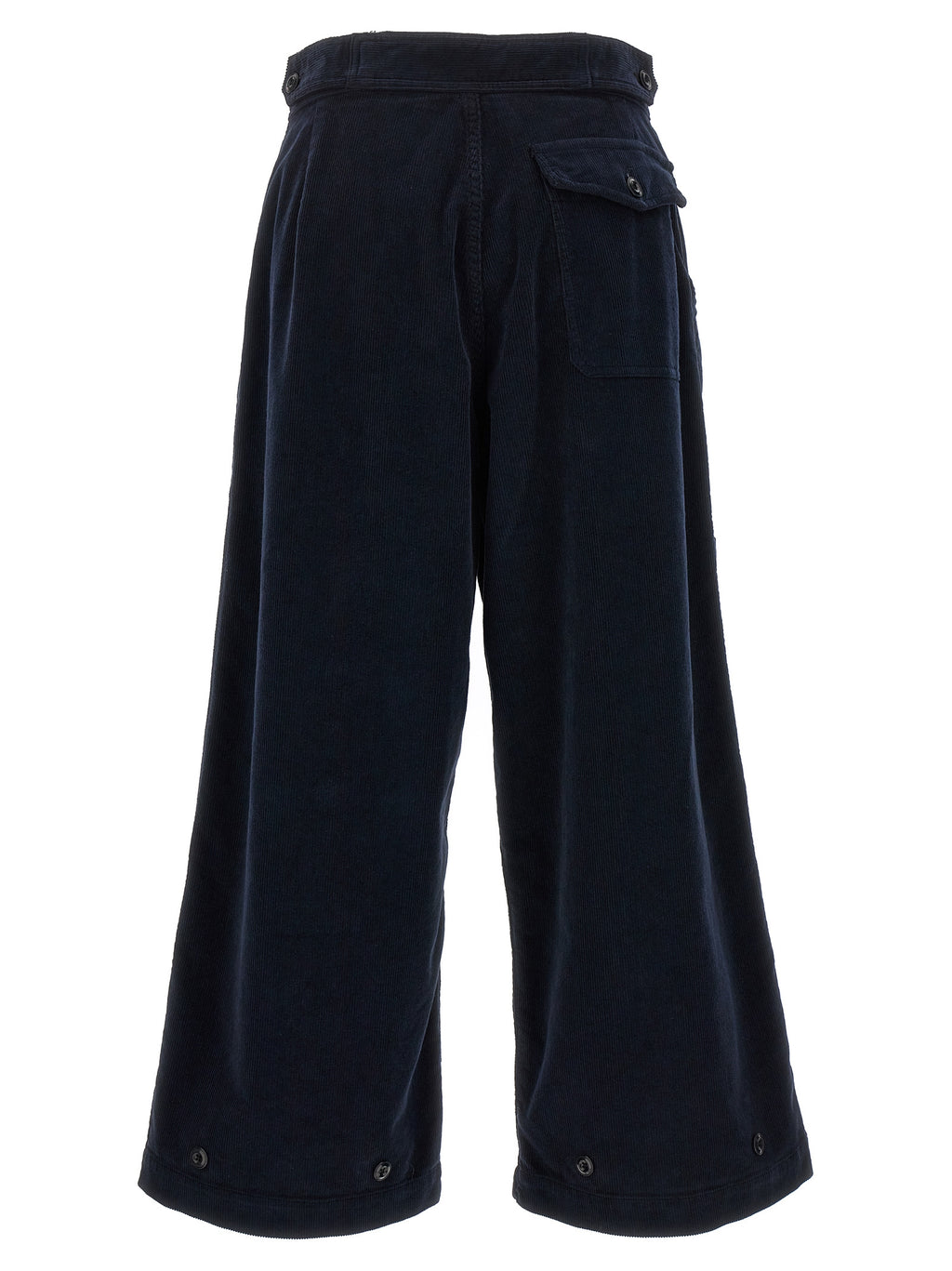 Blue Cotton Casual Pants