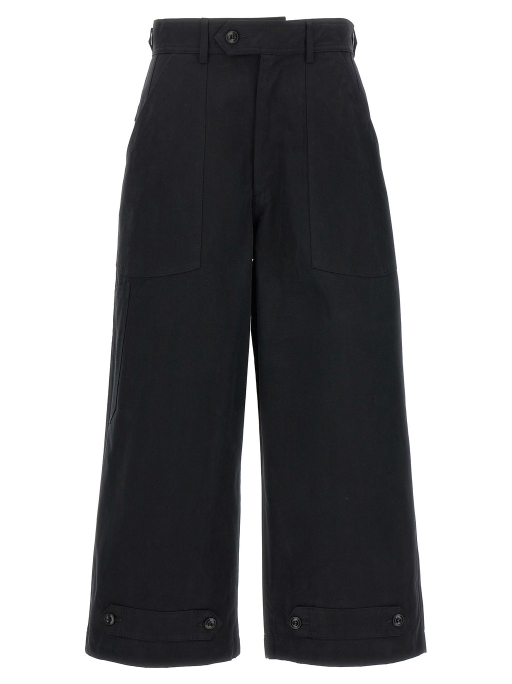Black Cotton Casual Pants