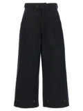 Black Cotton Casual Pants