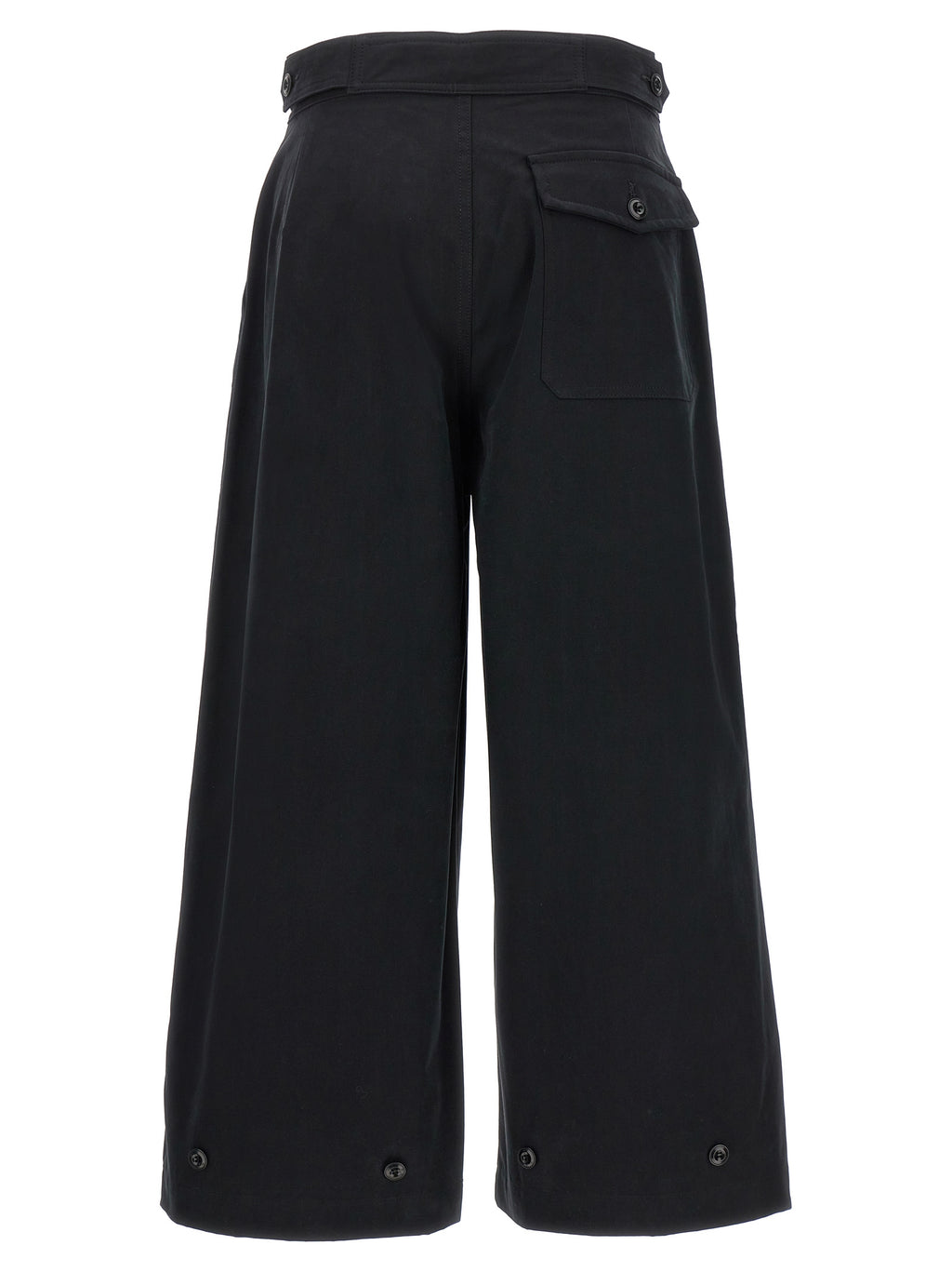 Black Cotton Casual Pants