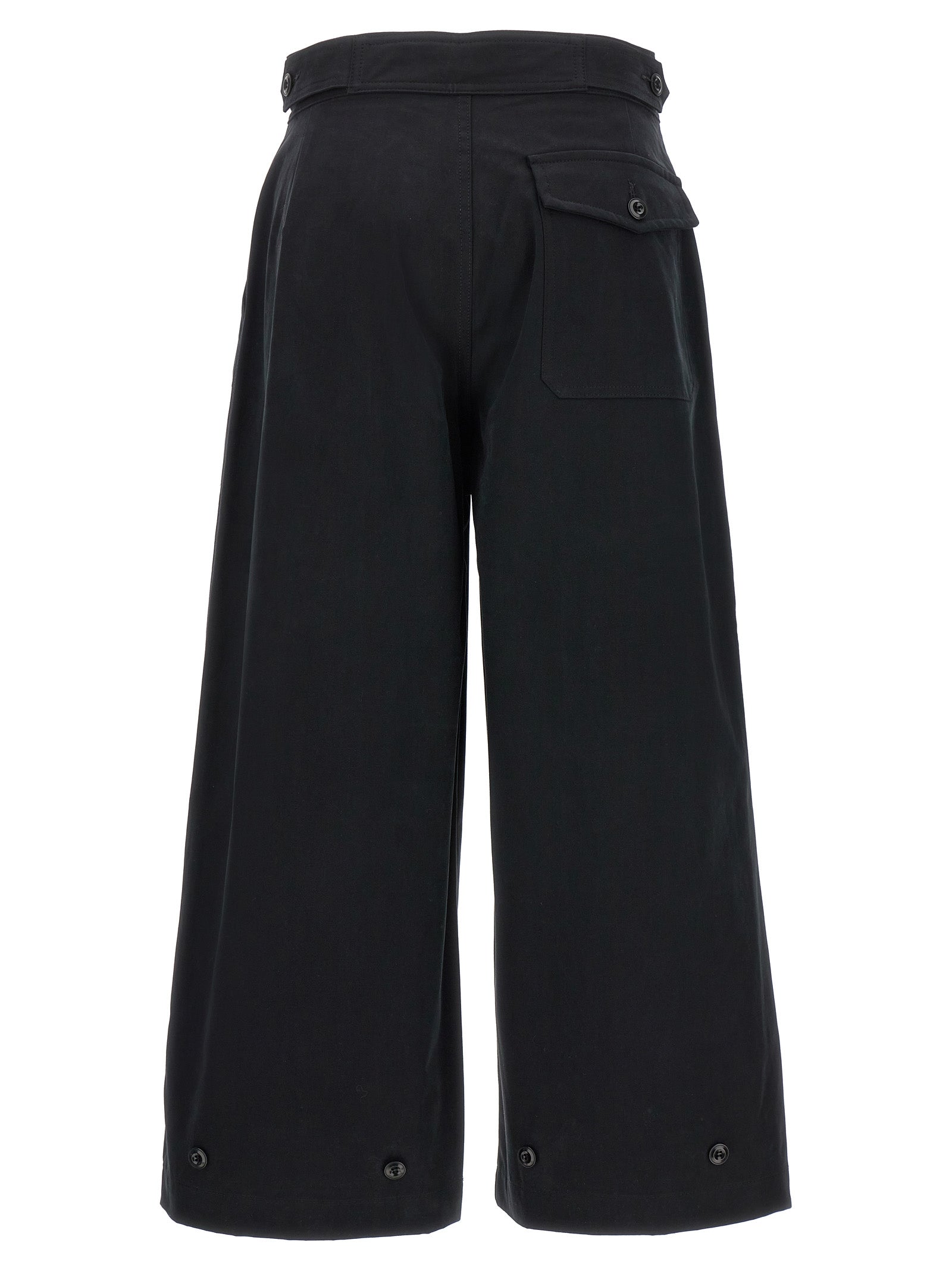Black Cotton Casual Pants