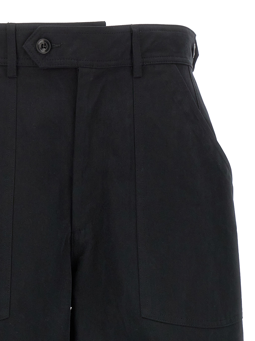 Black Cotton Casual Pants