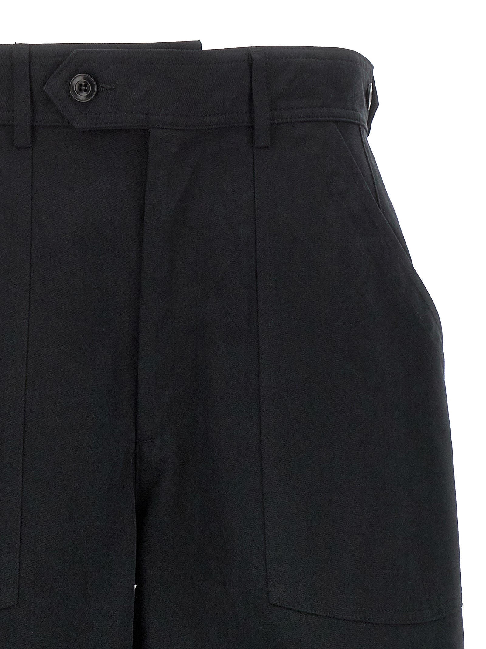 Black Cotton Casual Pants