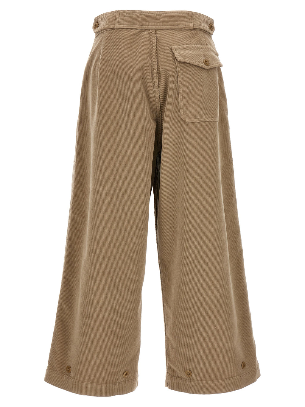 Beige Cotton Casual Pants
