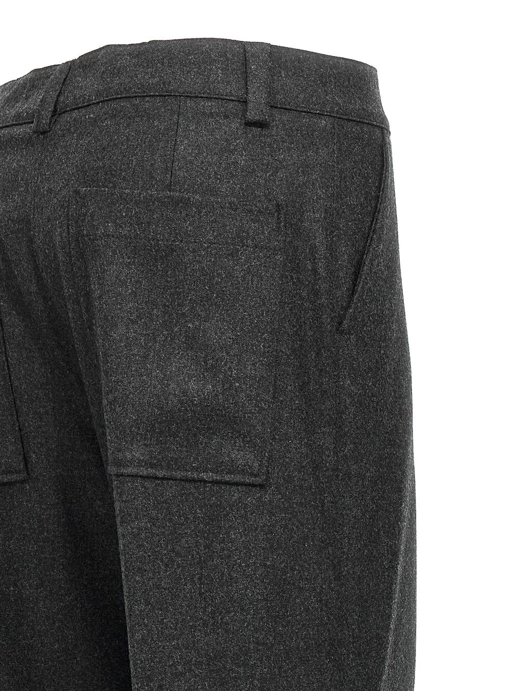 Gray Virgin Wool Cargo Pants