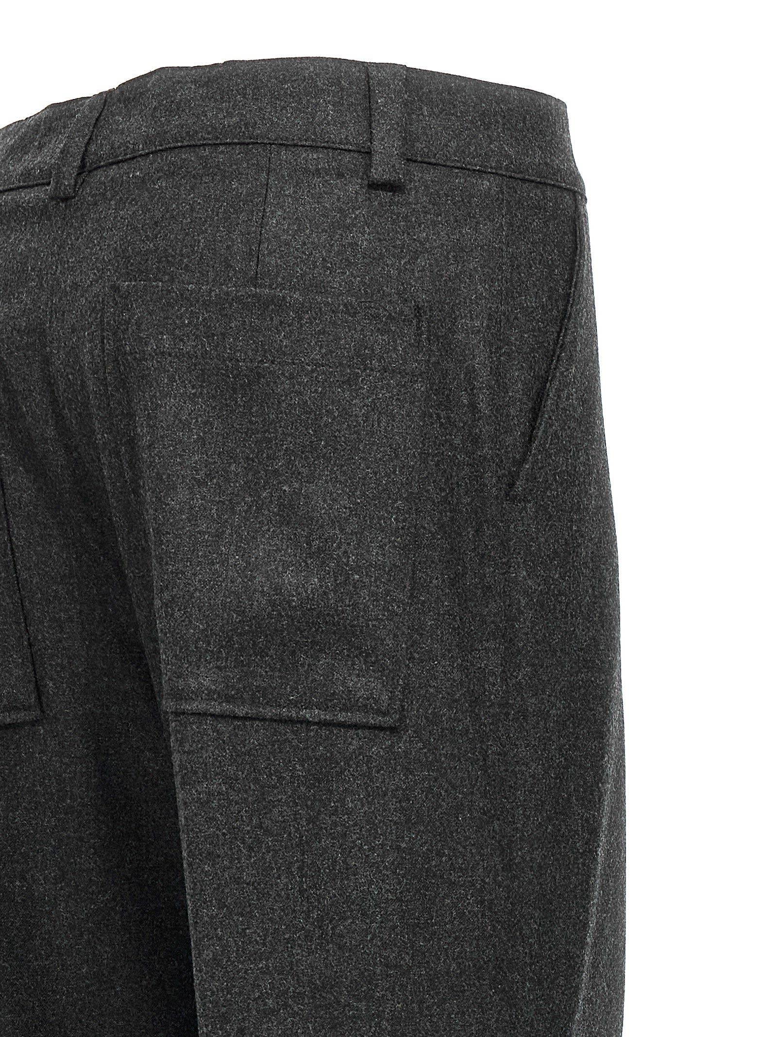 Gray Virgin Wool Cargo Pants