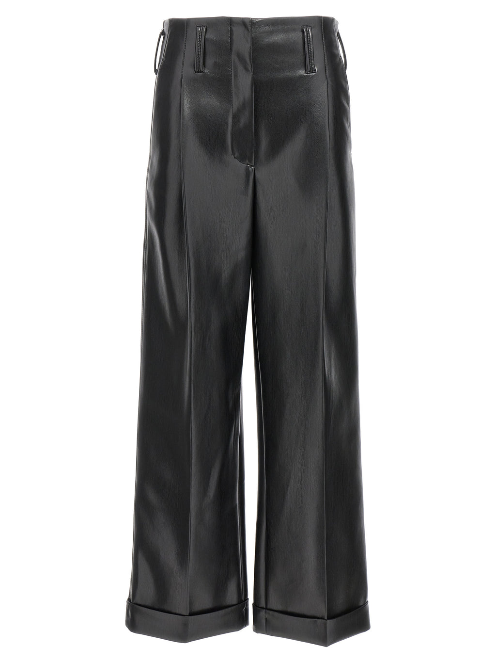 Black Polyester Casual Pants