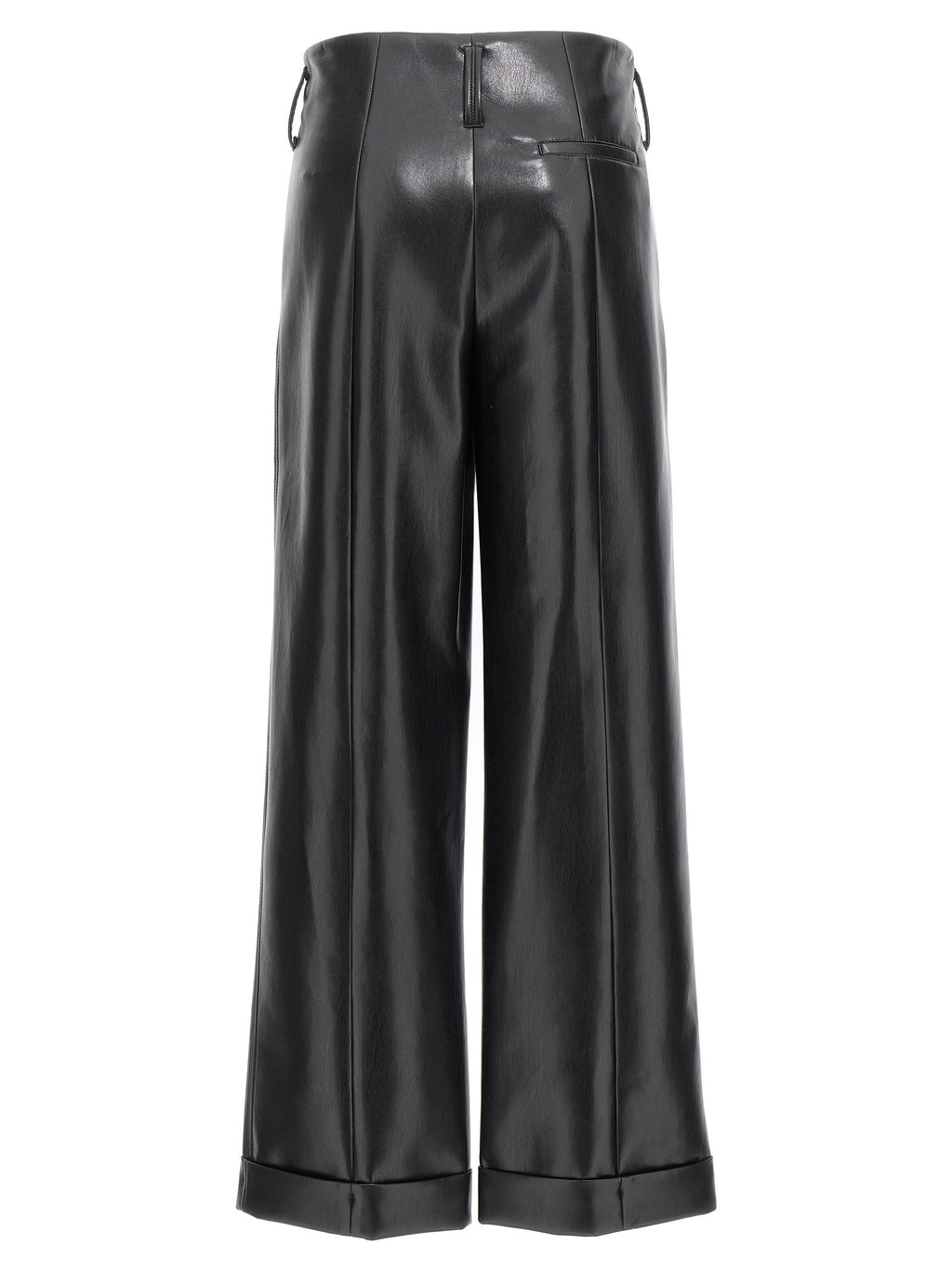 Black Polyester Casual Pants
