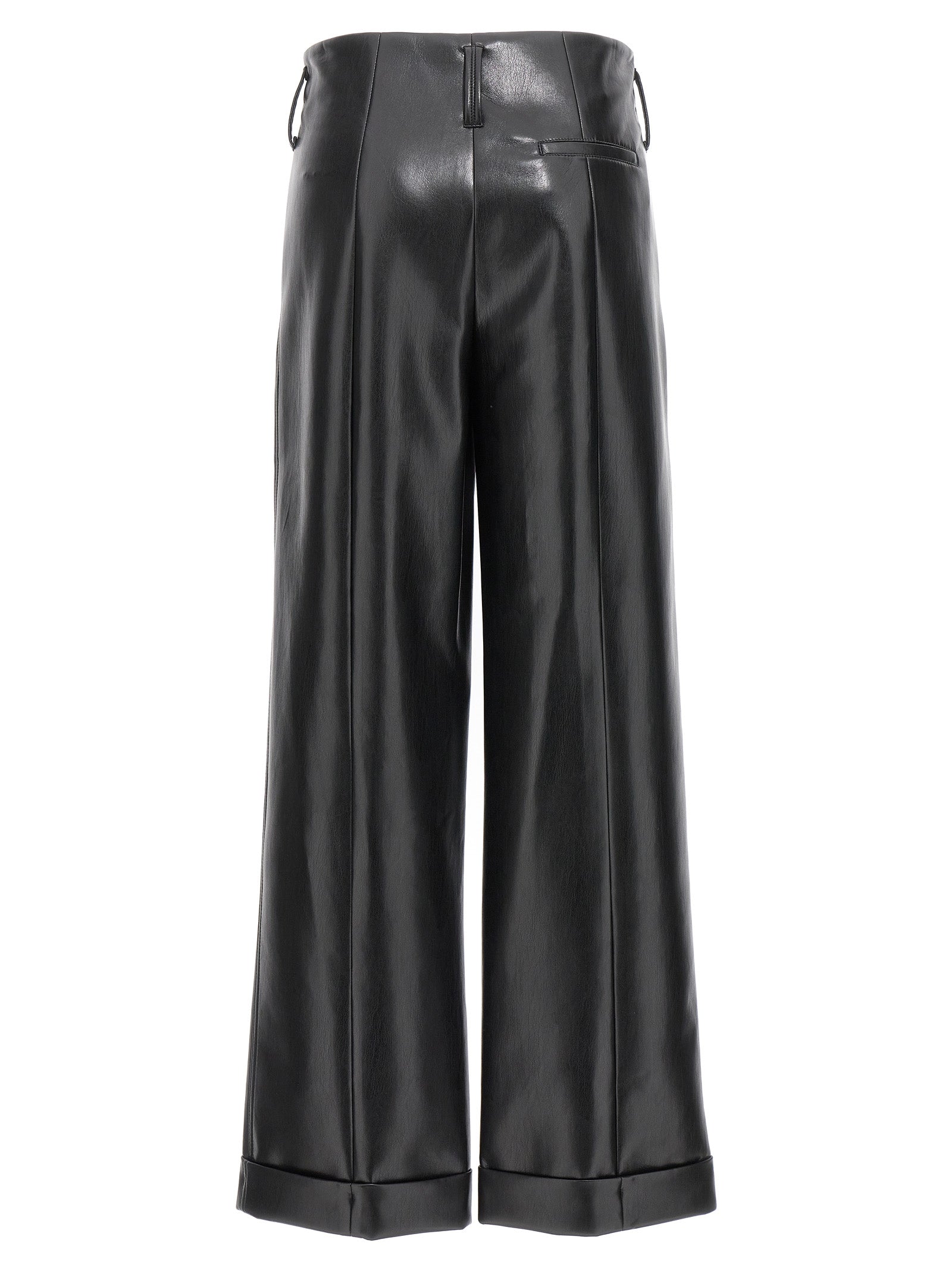 Black Polyester Casual Pants