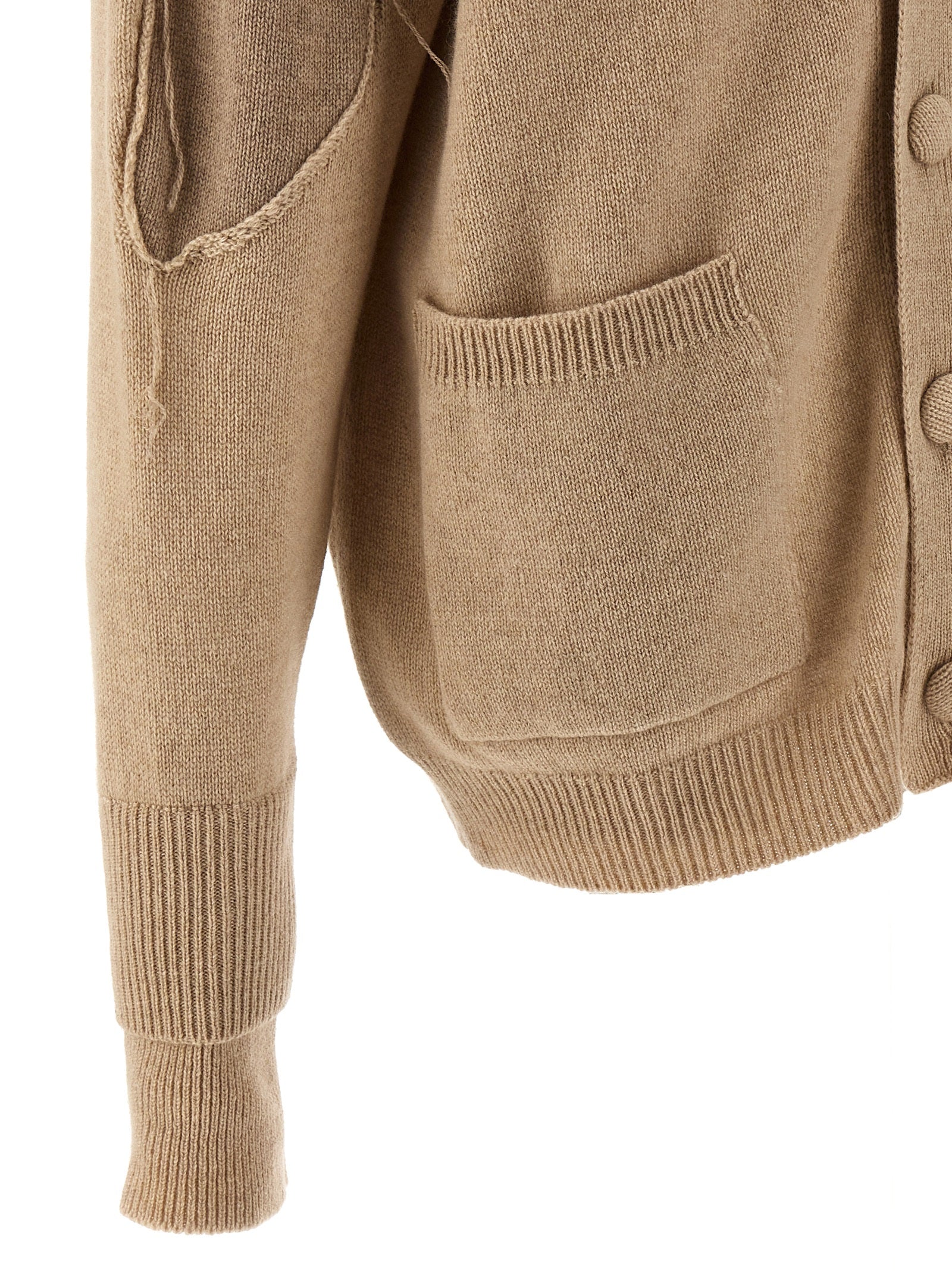 Beige Cashmere Cardigan