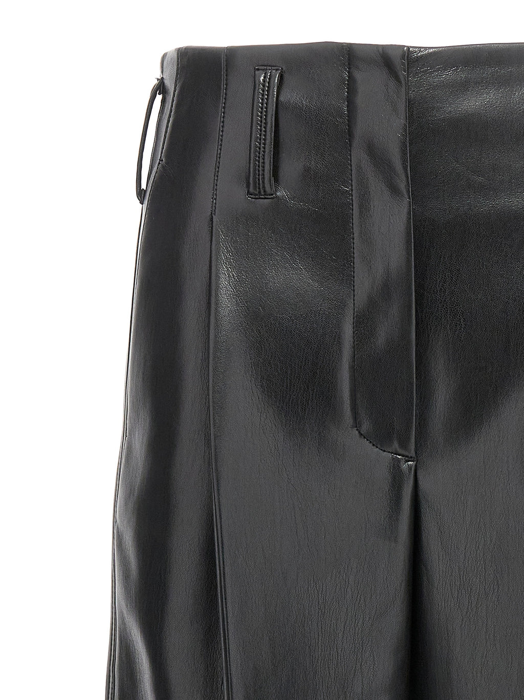 Black Polyester Casual Pants