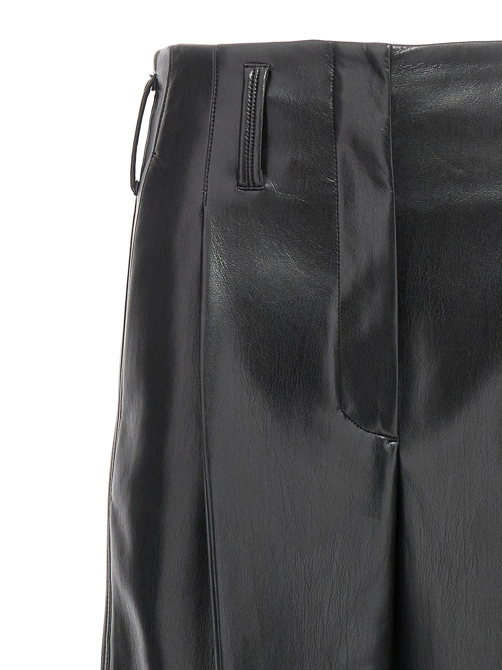 Black Polyester Casual Pants