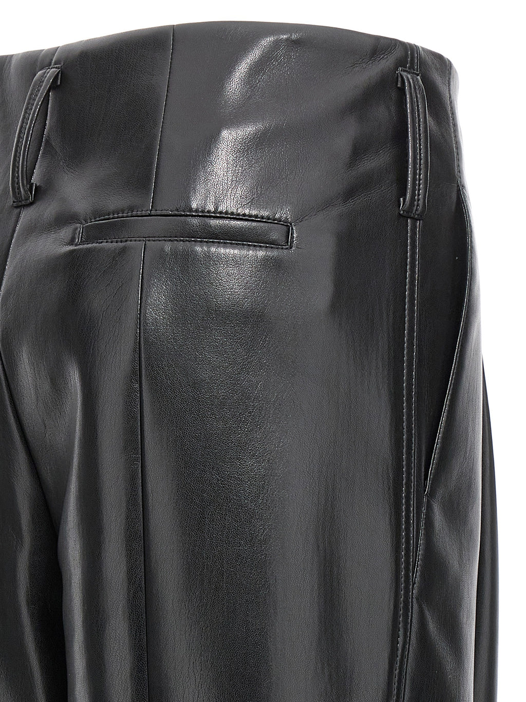 Black Polyester Casual Pants
