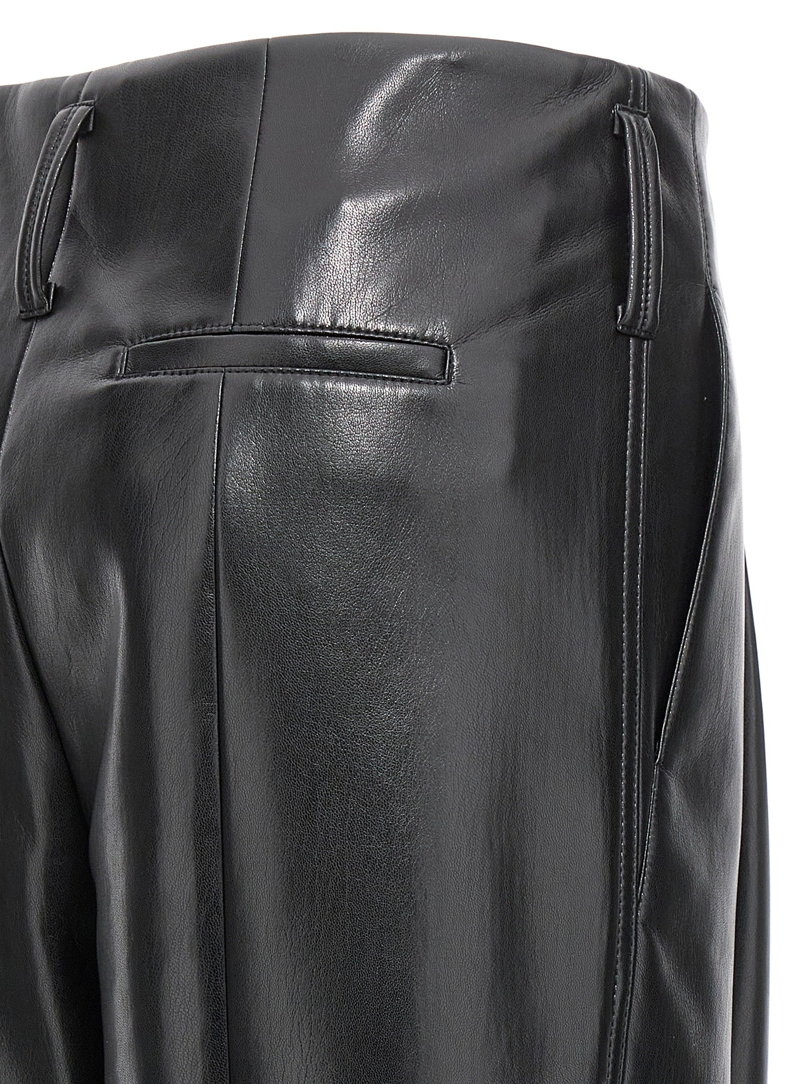 Black Polyester Casual Pants