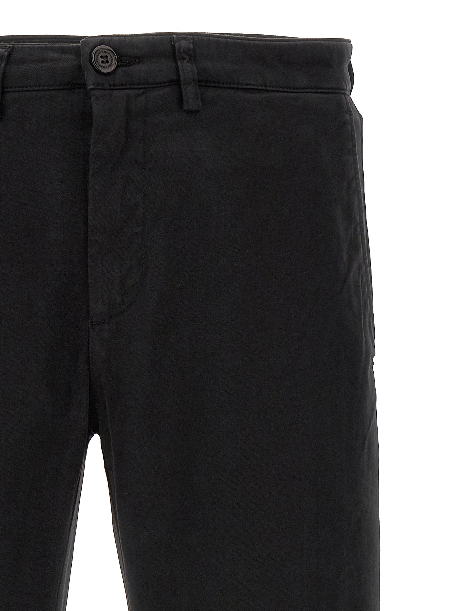 Black Cotton Casual Pants