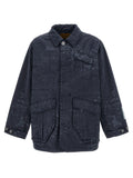 Blue Cotton Full-Length Jacket
