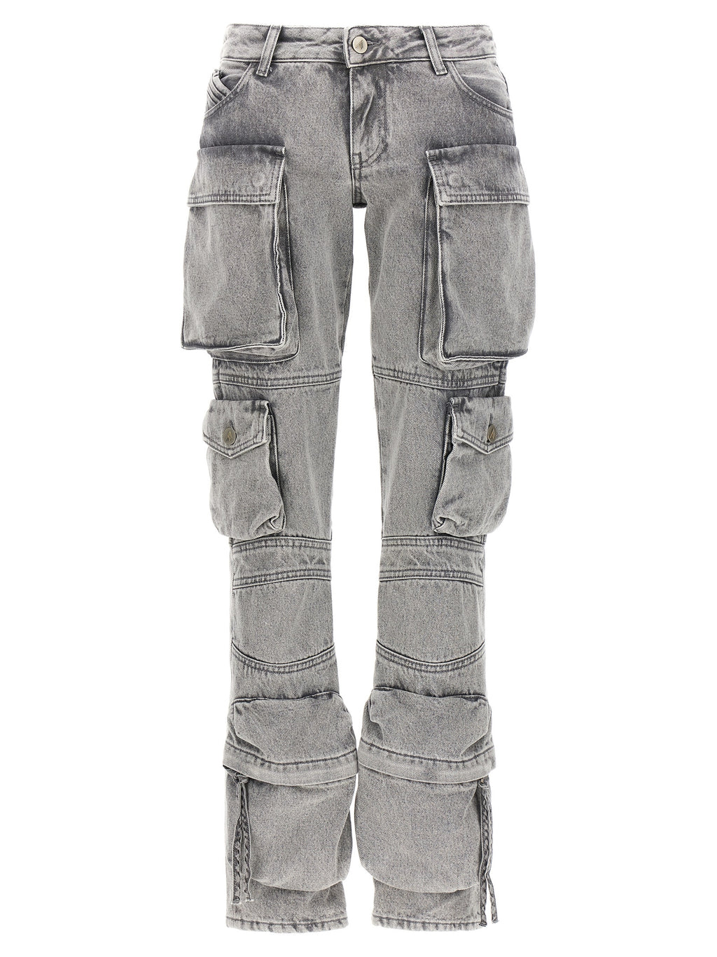 Gray Cotton Cargo Pants
