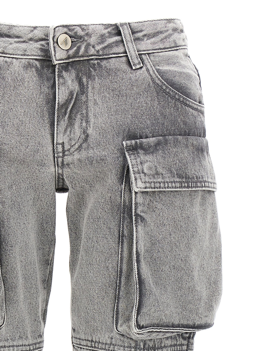 Gray Cotton Cargo Pants