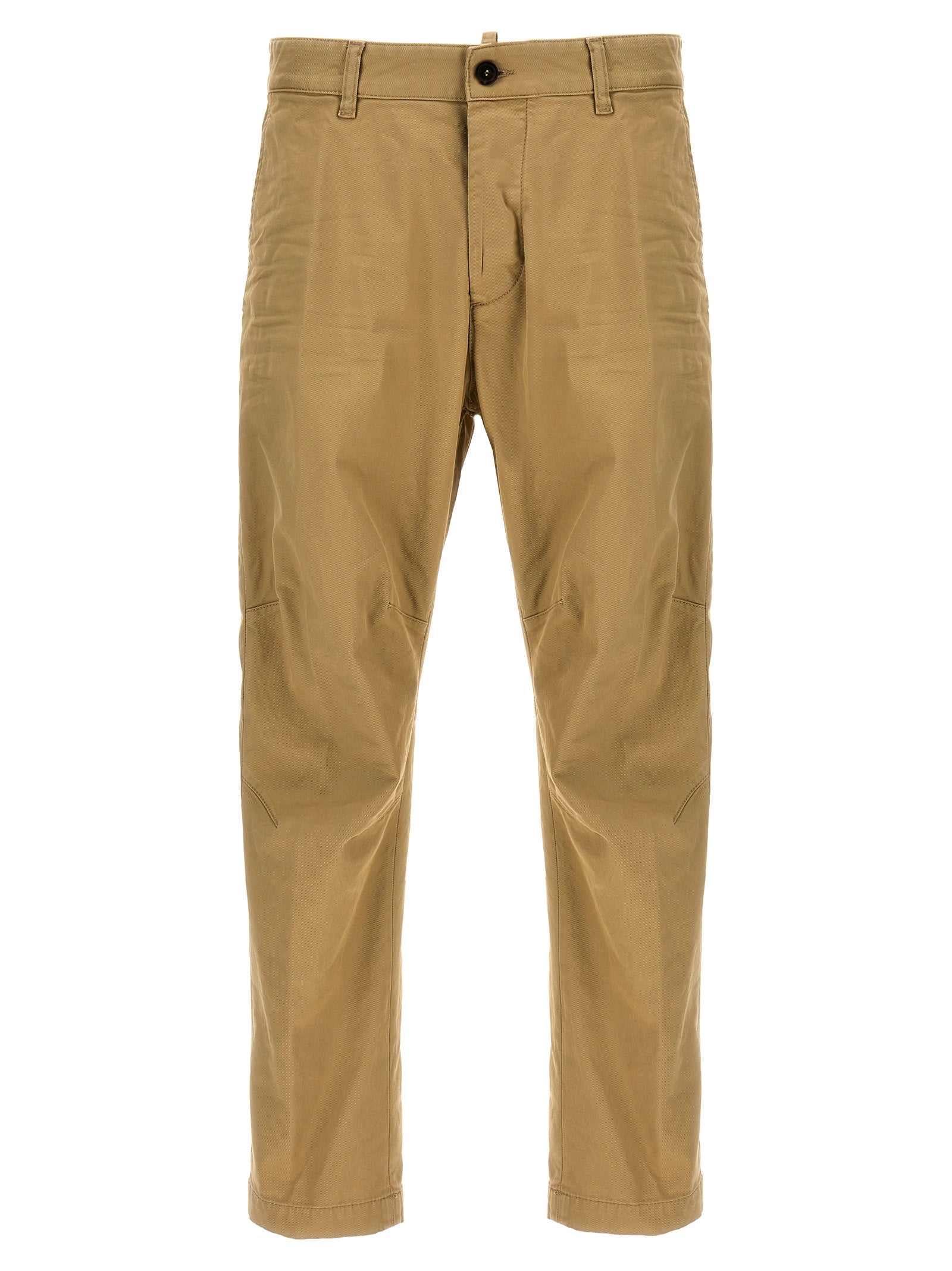 Beige Cotton Chino Pants