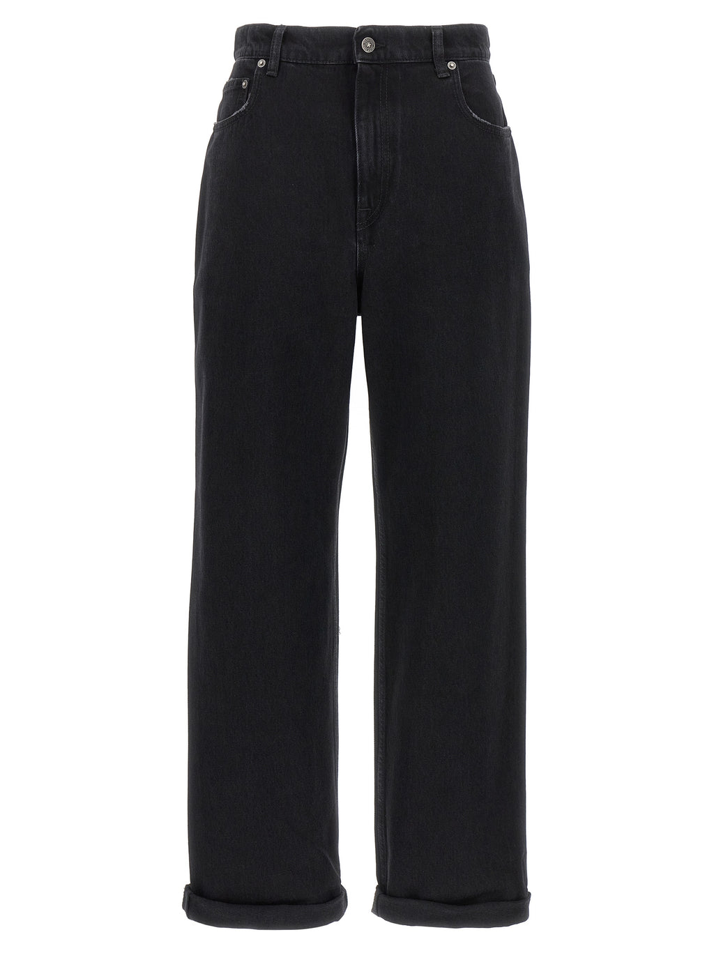Black Cotton Relaxed Fit Jeans