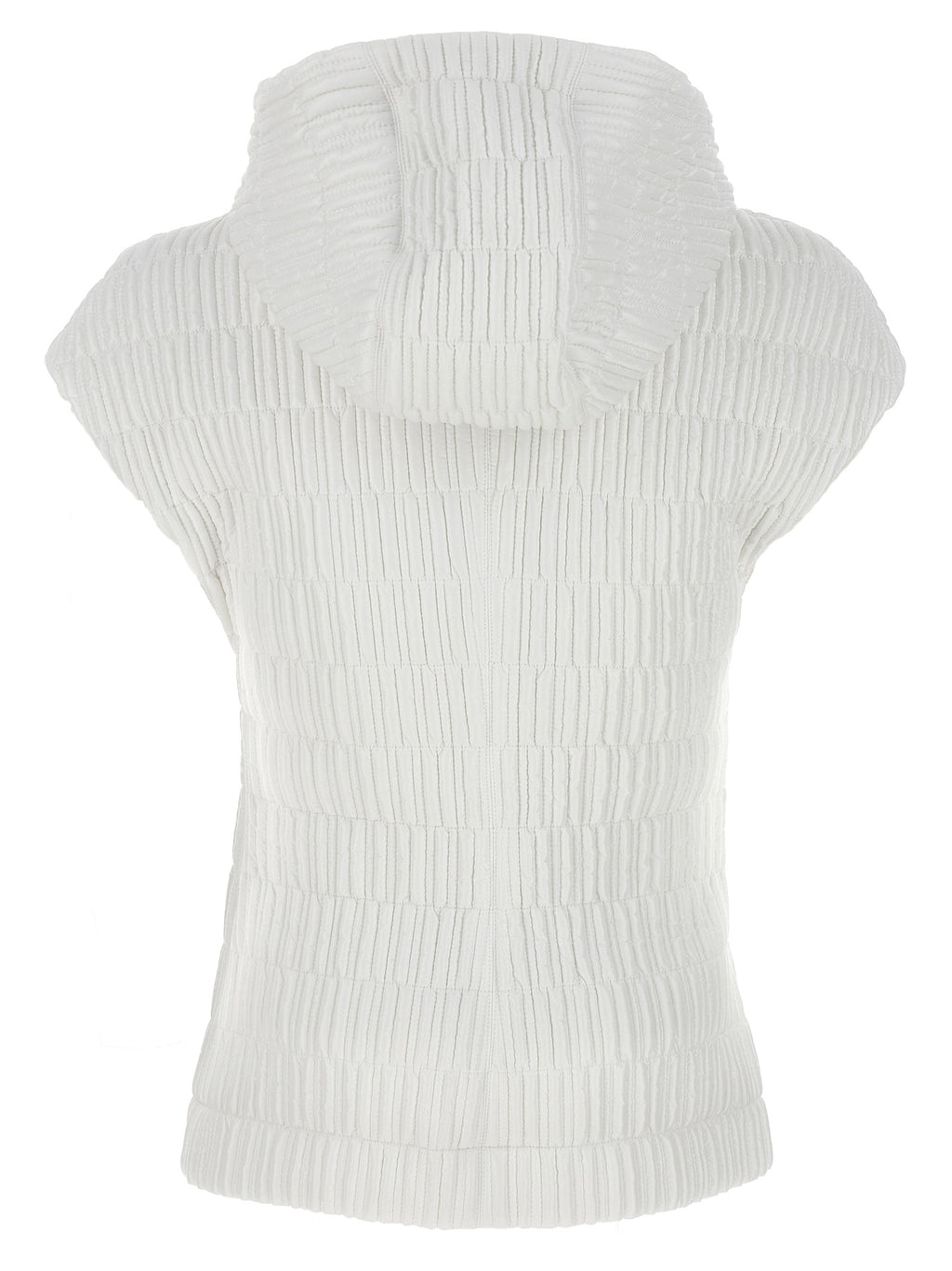 White Polyamide Sleeveless Jacket