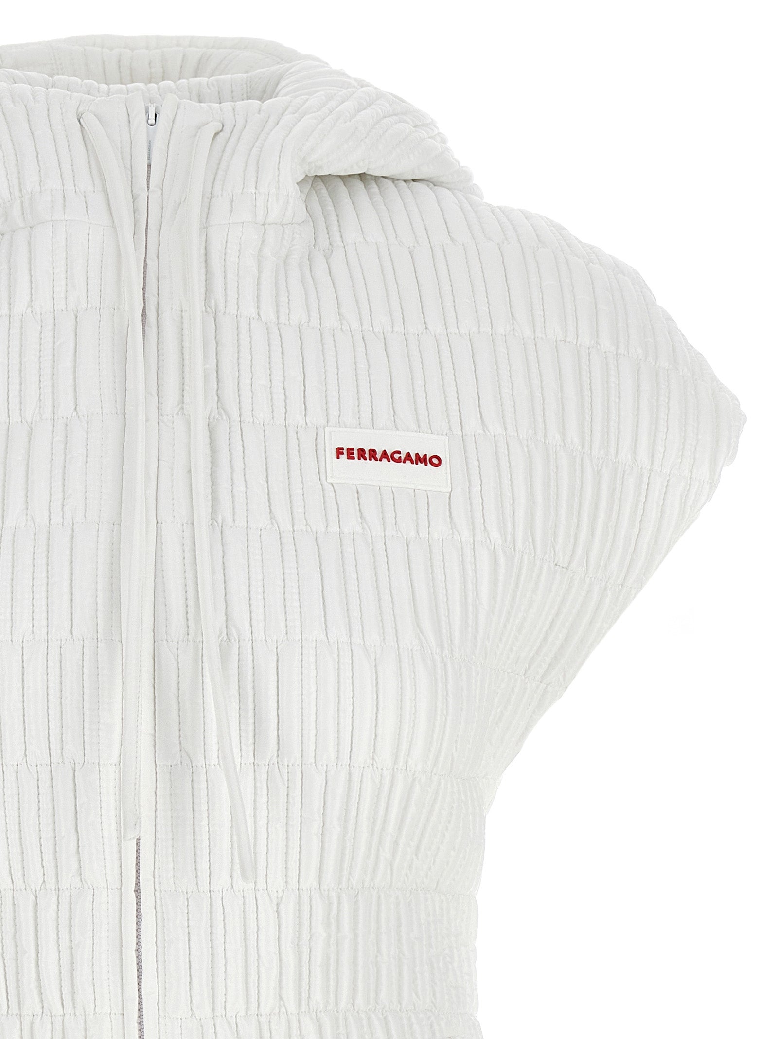 White Polyamide Sleeveless Jacket