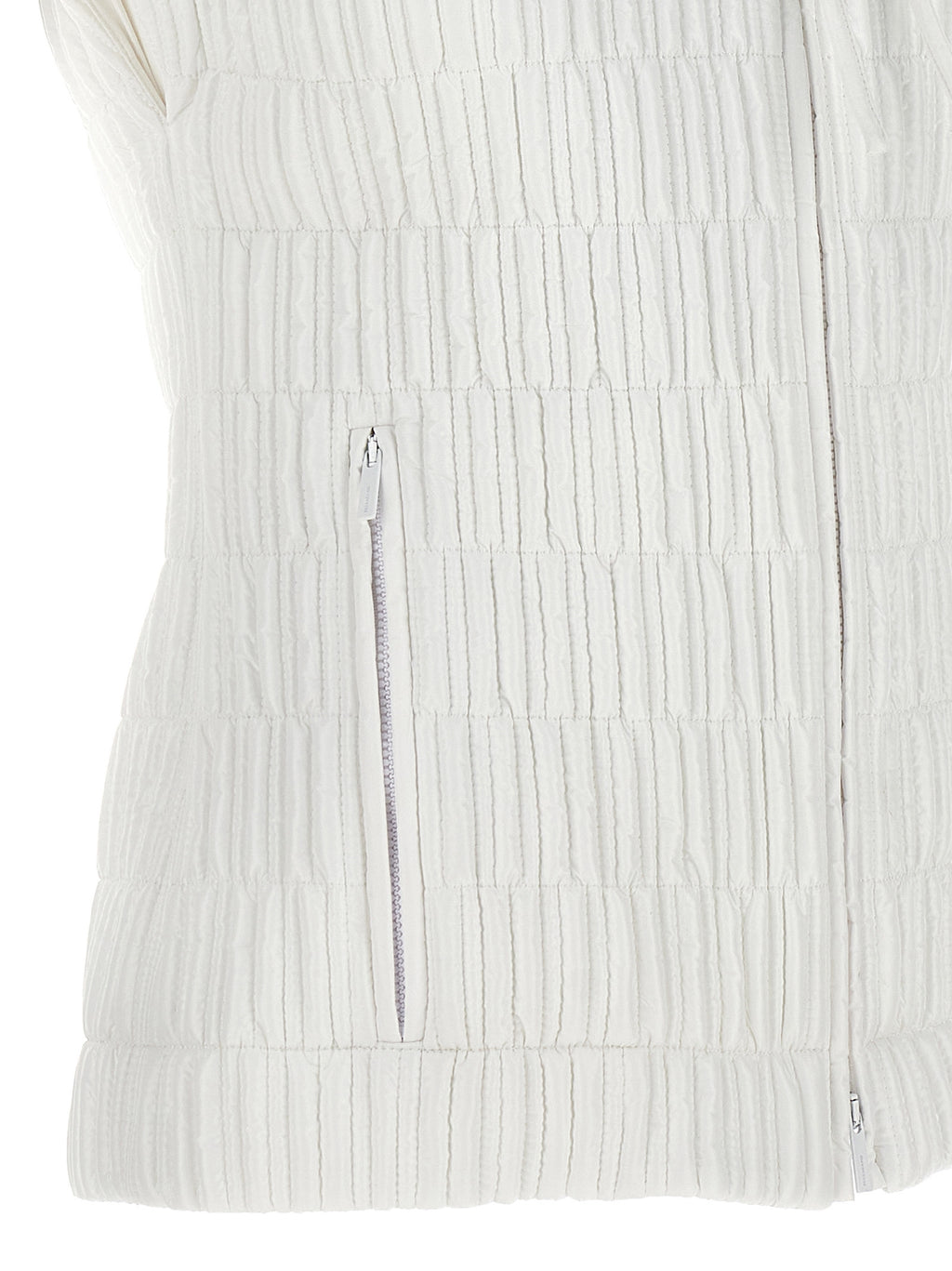 White Polyamide Sleeveless Jacket