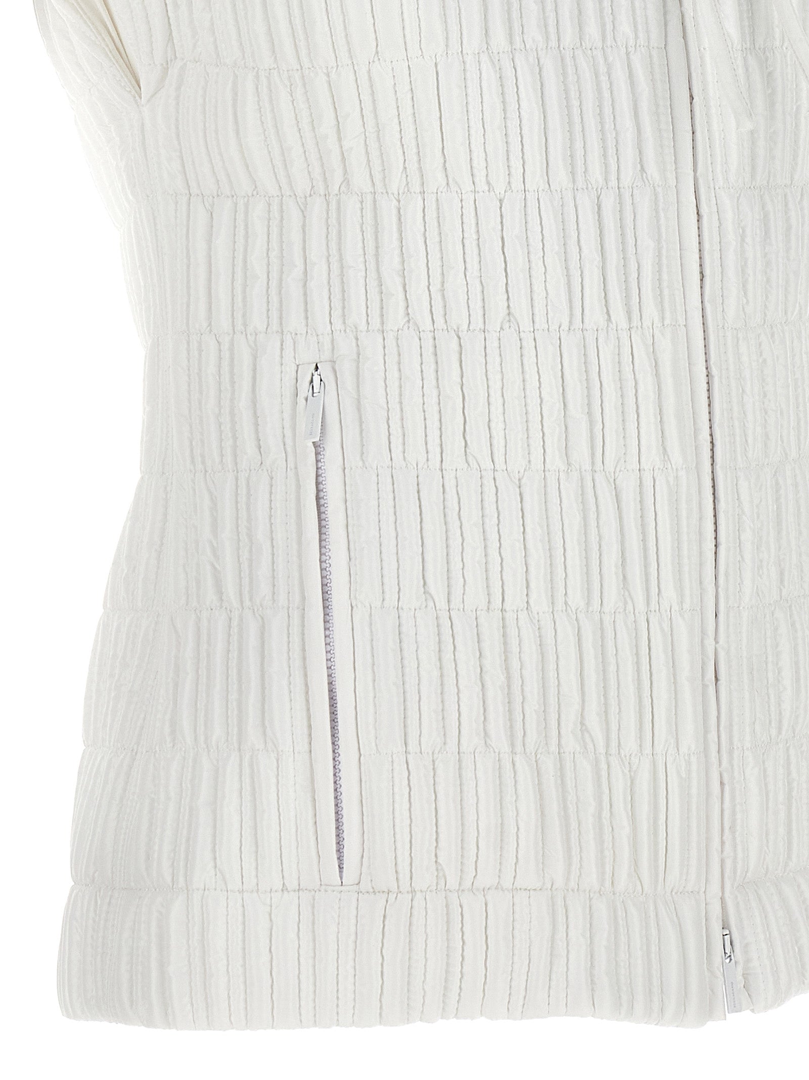 White Polyamide Sleeveless Jacket