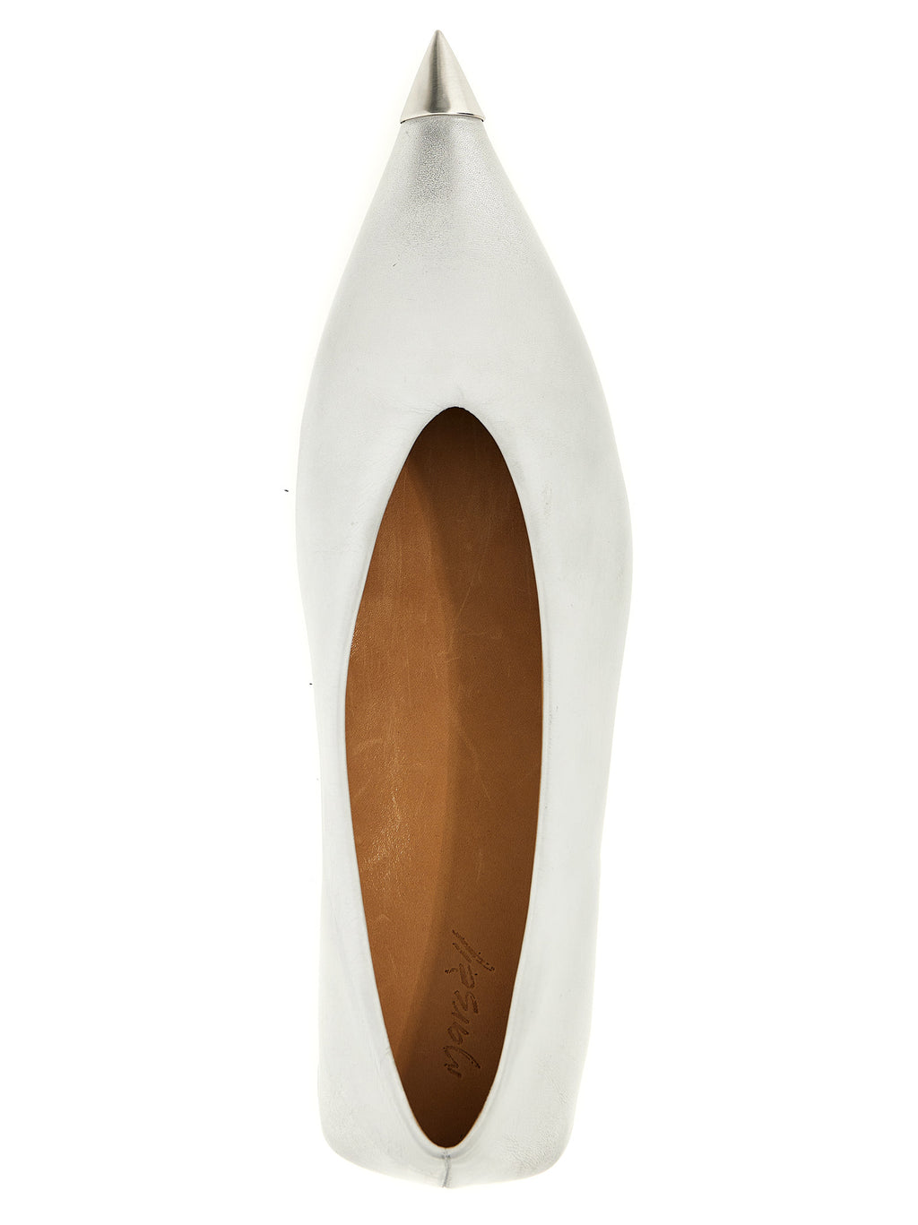 Silver Calfskin Ballet Flats