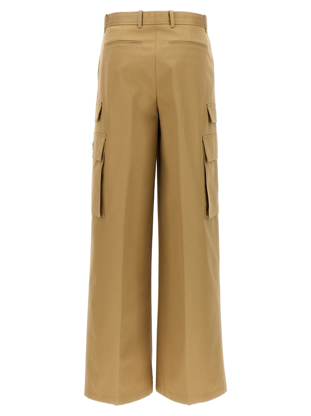 Beige Cotton Cargo Pants