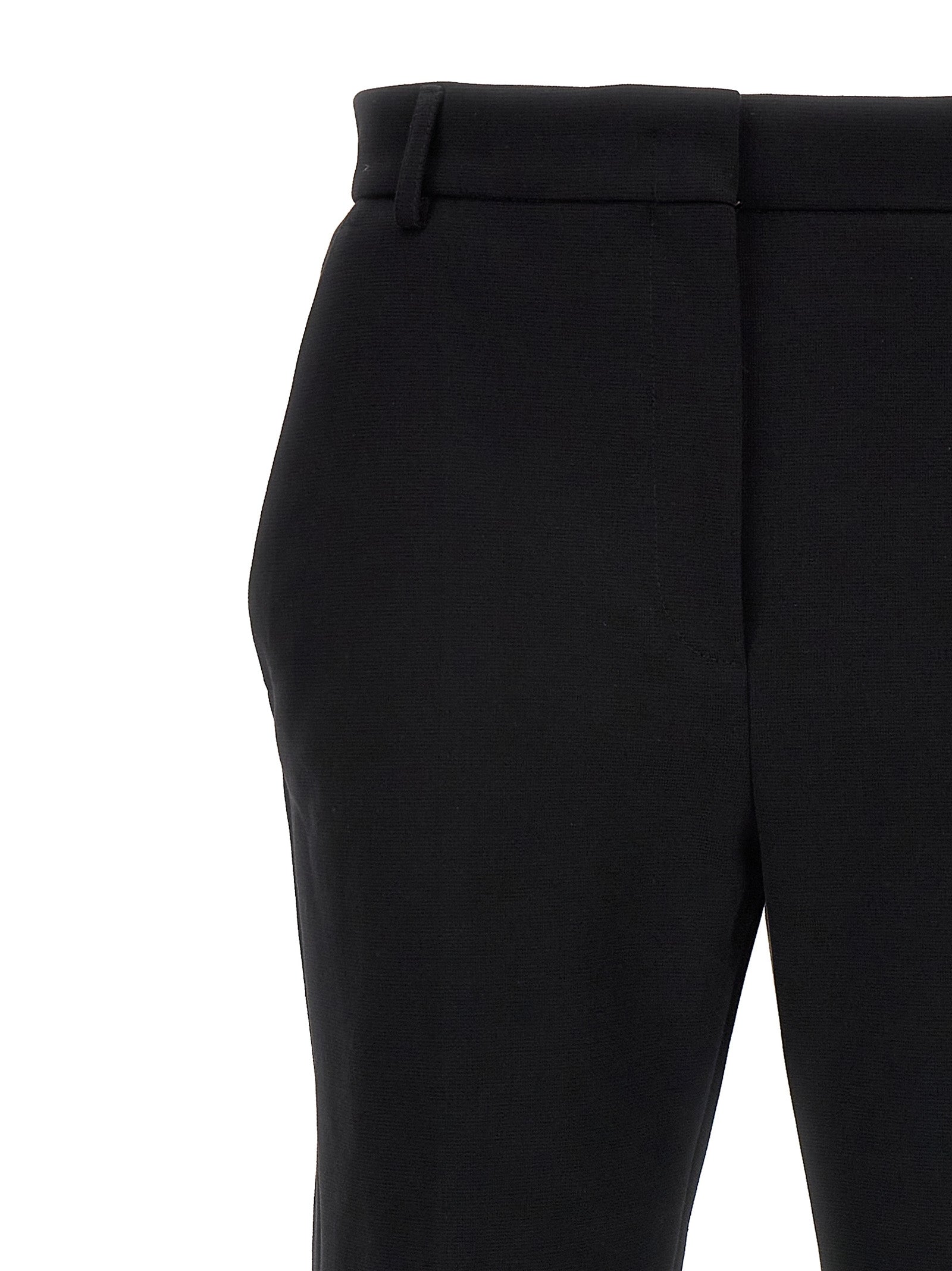 Black Cotton Casual Pants