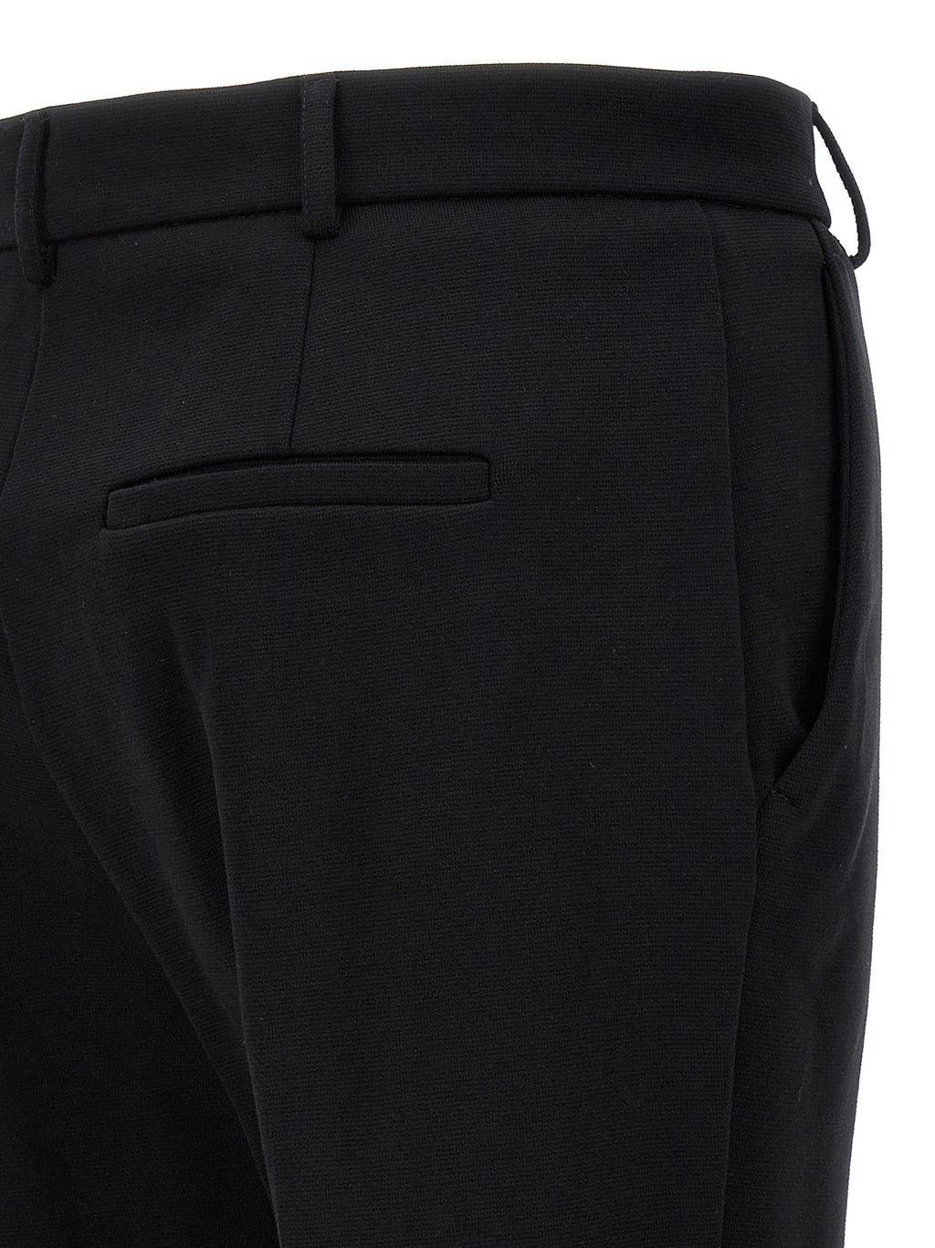 Black Cotton Casual Pants