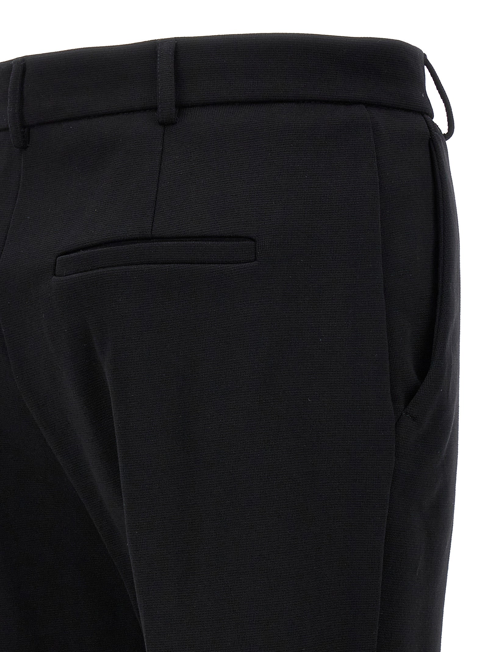 Black Cotton Casual Pants