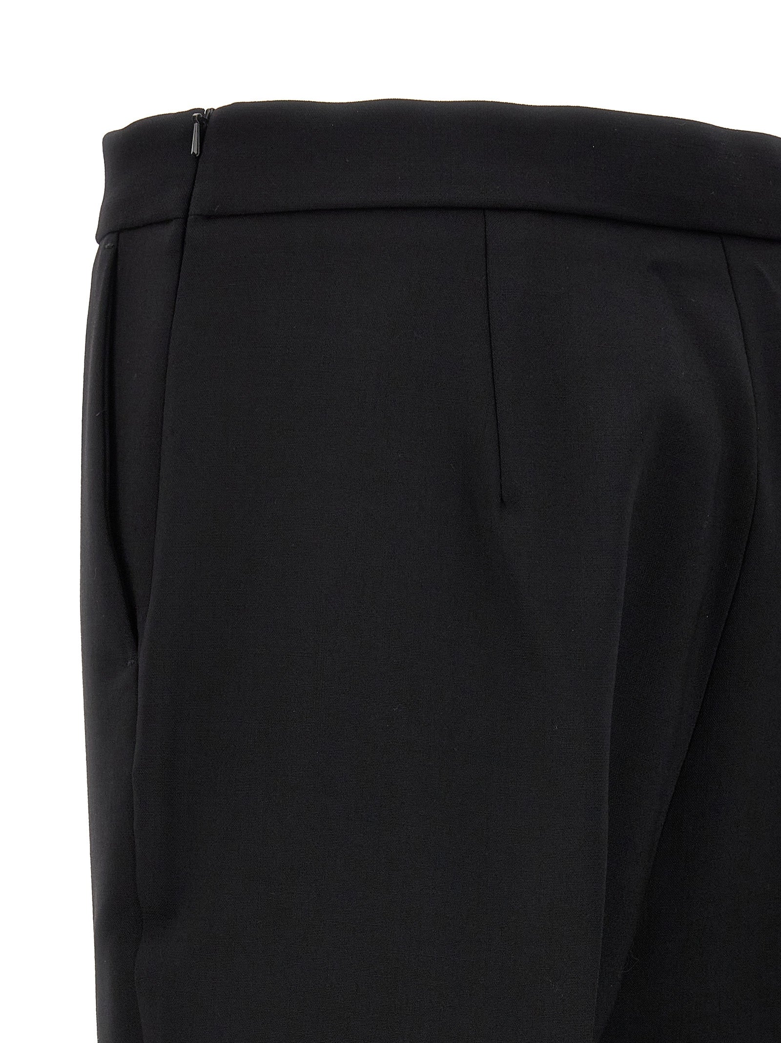 Black Virgin Wool Cropped Pants